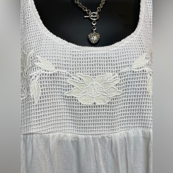 Cotton On White Crochet Halter Boho Beach Tank Top - M - Picture 3 of 8